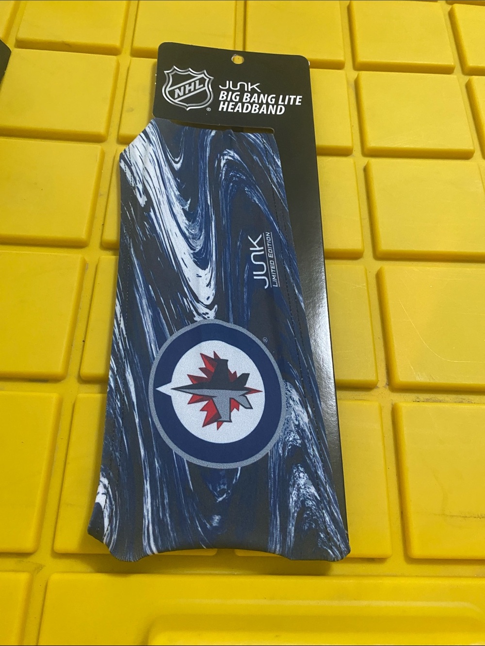 NHL Winnipeg Jets Marbled Navy, White & Red Headband